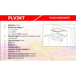 PLV3FKT - PLACA VITRO 3F DIGITAL SUNFEEL